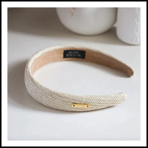 Ruby Willow Oceana Woven Headband Beige