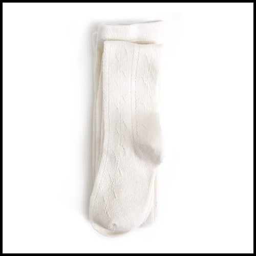 Little Stocking Fancy Knit Tights -Ivory