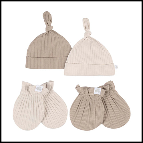 Baby Hat & Mitten Set 4 pk