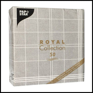 Royal Collection Craft Grey Dinner Napkins 50PK