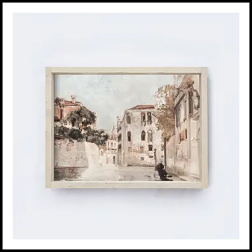 Vintage Venice Print Aged Farmhouse Frame 8.5x7"