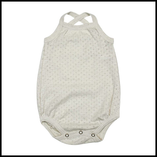 Pointelle Crossback Bodysuit - Seashell - 3-6mths