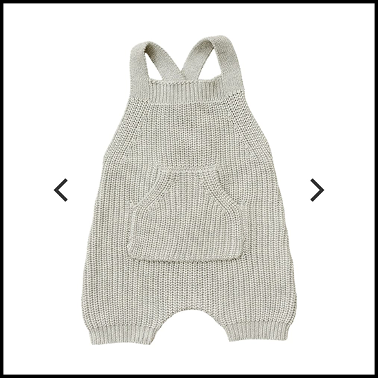 Mebie Baby Heather Grey Pocket Knit Overalls 3-6mth