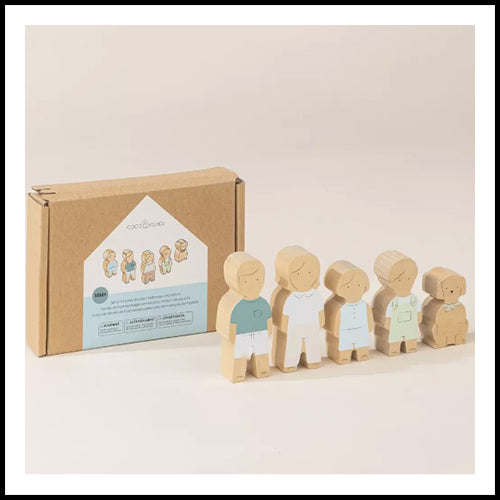 Coco Village Set of 5 Family Wooden Dollhouse Characters