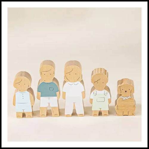 Coco Village Set of 5 Family Wooden Dollhouse Characters