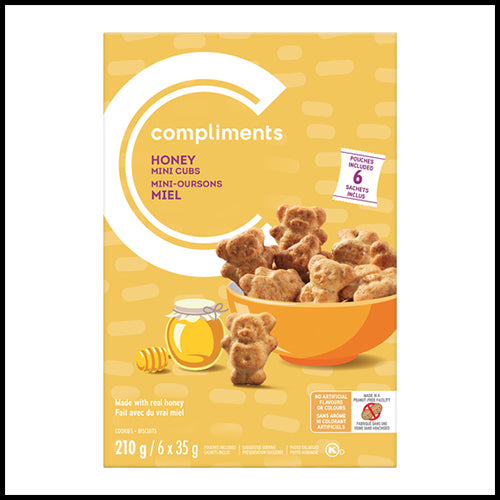 Compliments Honey Cubs Mini Cookies 6x35g