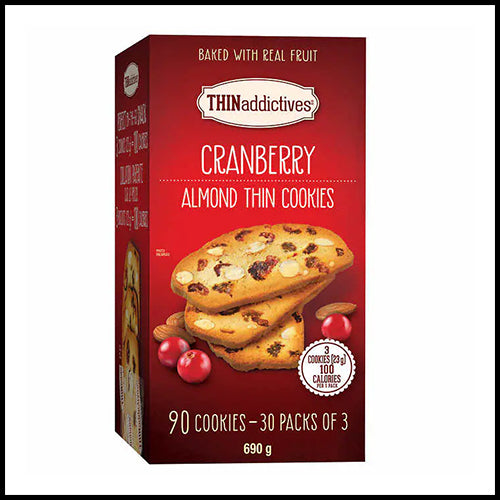 (COSTCO BULK) Thinkaddictives Cranberry Almond Thin Cookies 690g