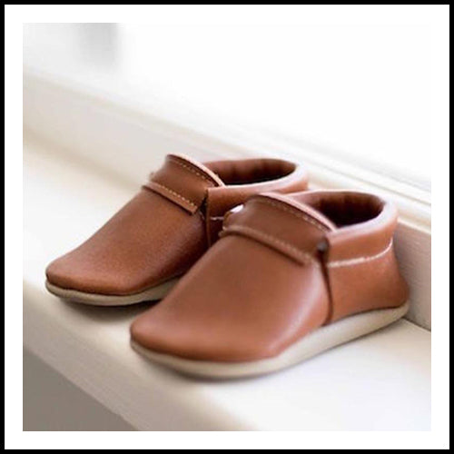 MightyMoc Leather Moccasin Chestnut size 3