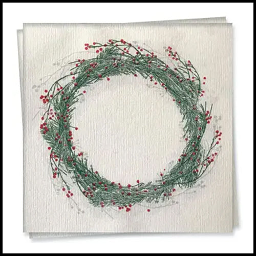 Francoise Paviot Green Wreath Dinner Napkin 20pk