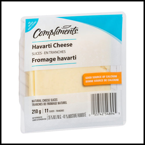 Compliments Havarti Slices Cheese 210g