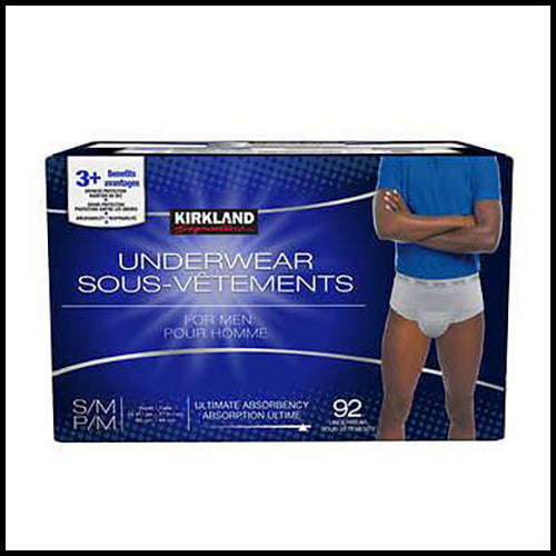 (COSTCO BULK) Kirkland Protective Underwear For Men S/M 92ct