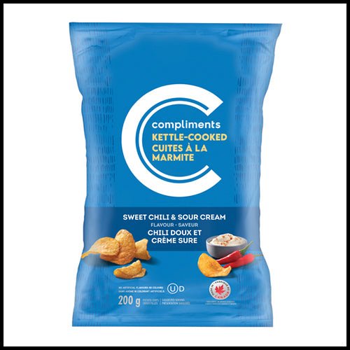 Compliments Kettle Cooked Sweet Chili & Sour Cream Potato Chips 200g