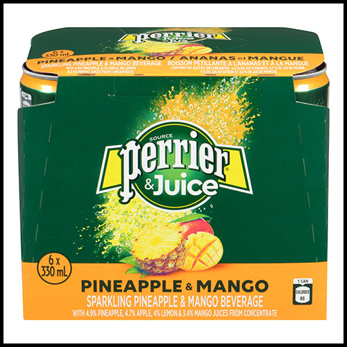 Perrier Juice Pineapple Mango Sparkling Water 6 x 330ml