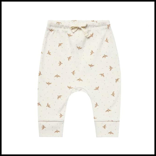 Quincy Mae Draw String Pants - Dove - 6-12mths