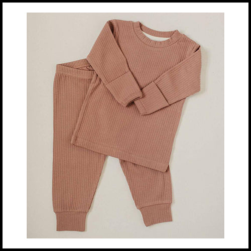 Ribbed PJ Lounge Set  Vintage Rose  4-5T