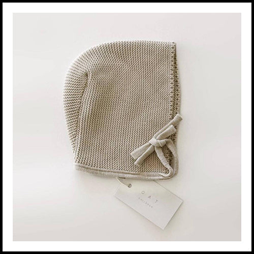 Oat Children Purl Knit Bonnet 0/6  -Mushroom