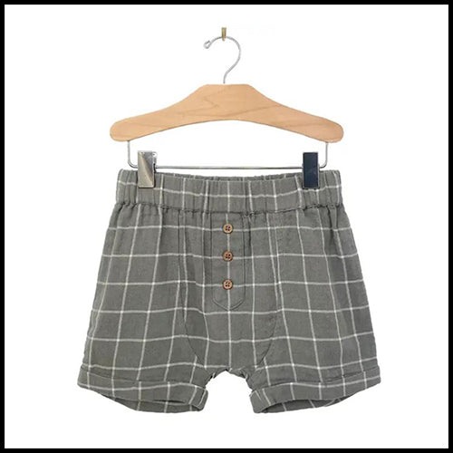 City Mouse Muslin Windowpane Shorts 12-18mths