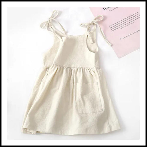 Girls Beige Casual Summer Dress  4-5T