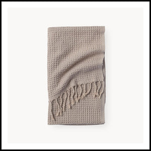 Stonewashed Waffle Hand Towel  -Clay