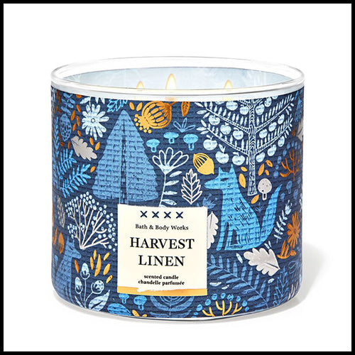 Bath & Body Works Harvest Linen 3 Wick Candle