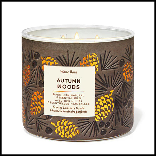 White Barn Autumn Woods 3 Wick Candle