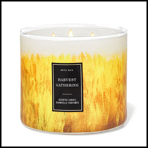 White Barn Harvest Gathering 3 Wick Candle