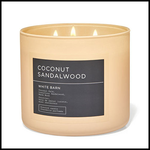 White Barn 3 Wick Candle Coconut Sandalwood