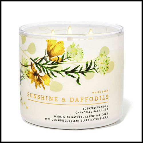 White Barn 3 Wick Candle Sunshine & Daffodils