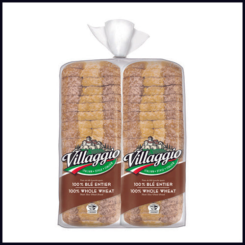 Villaggio 100% Whole Wheat Bread x2 Loaves (PREORDER)