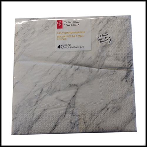 President's Choice Marble 3 Ply Dinner Napkins 40pk