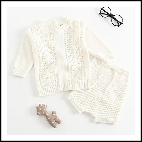 2pc Baby Knit Set - White - 6mths