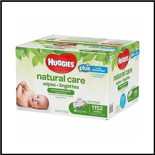 Huggies Natural Care Baby Wipes 64ct x 18pks