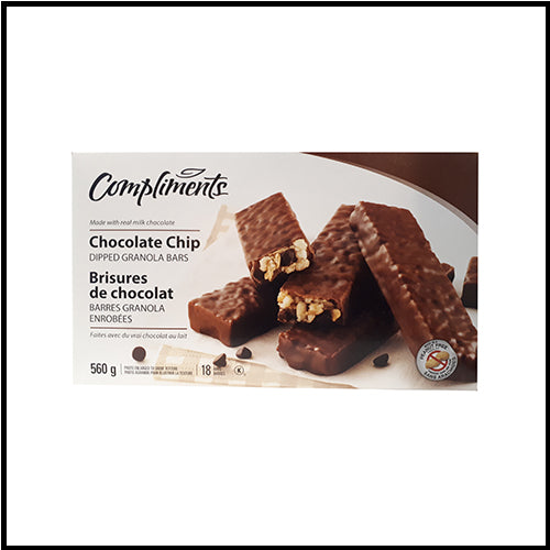 Compliments Dipped & Chewy Chocolate Chip Granola Bars 31g x 18ct