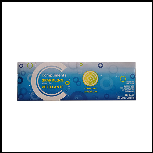 Compliments Lemon Lime Sparkling Water 12 x 355ml