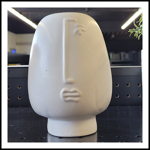 Tall White Face Planter