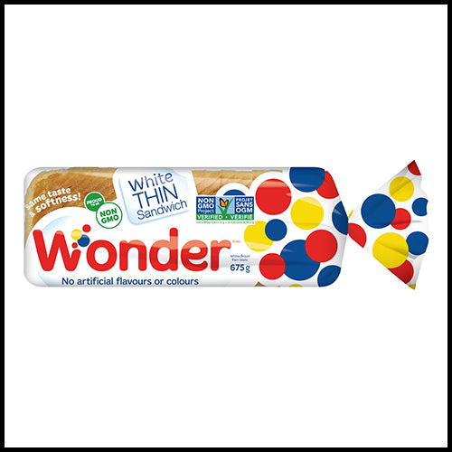 Wonder Bread White Thin Sliced 675g