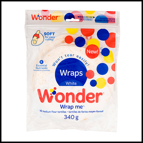 Wonder Tortilla Wraps Medium 7" White 10ct 340g