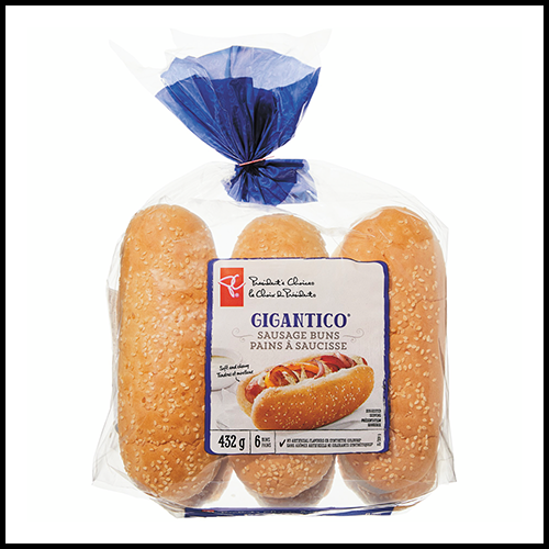 Presidents Choice Gigantico Sausage Buns 6ct 432g