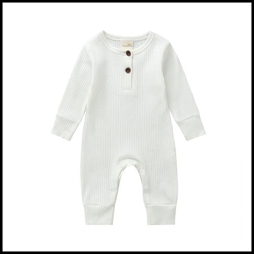 Ribbed Sleeper -White  - 12-18mths