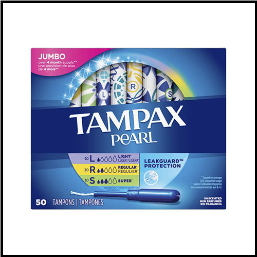 Tampax Leak Guard Protection Pearl Tampons 50pk