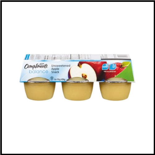 Compliments Apple Unsweetened Snack Cups 113g x 6ct