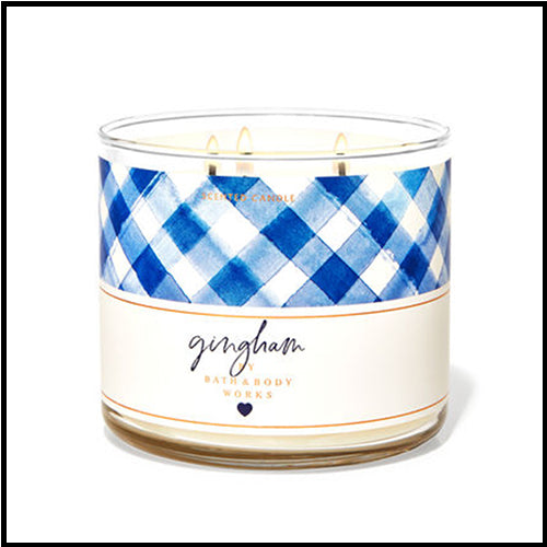 Bath & Body Works 3 Wick Candle Gingham