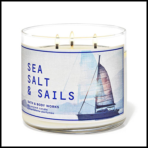 Bath & Body Works 3 Wick Candle Sea Salt & Sails