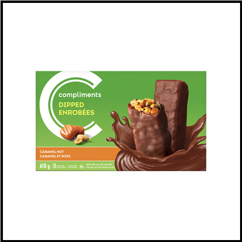 Compliments Dipped Caramel Nut Granola Bars 34g x 18ct