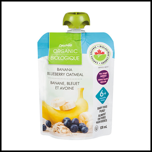 Compliments Organic Baby Puree Banana Blueberry Oatmeal 128ml