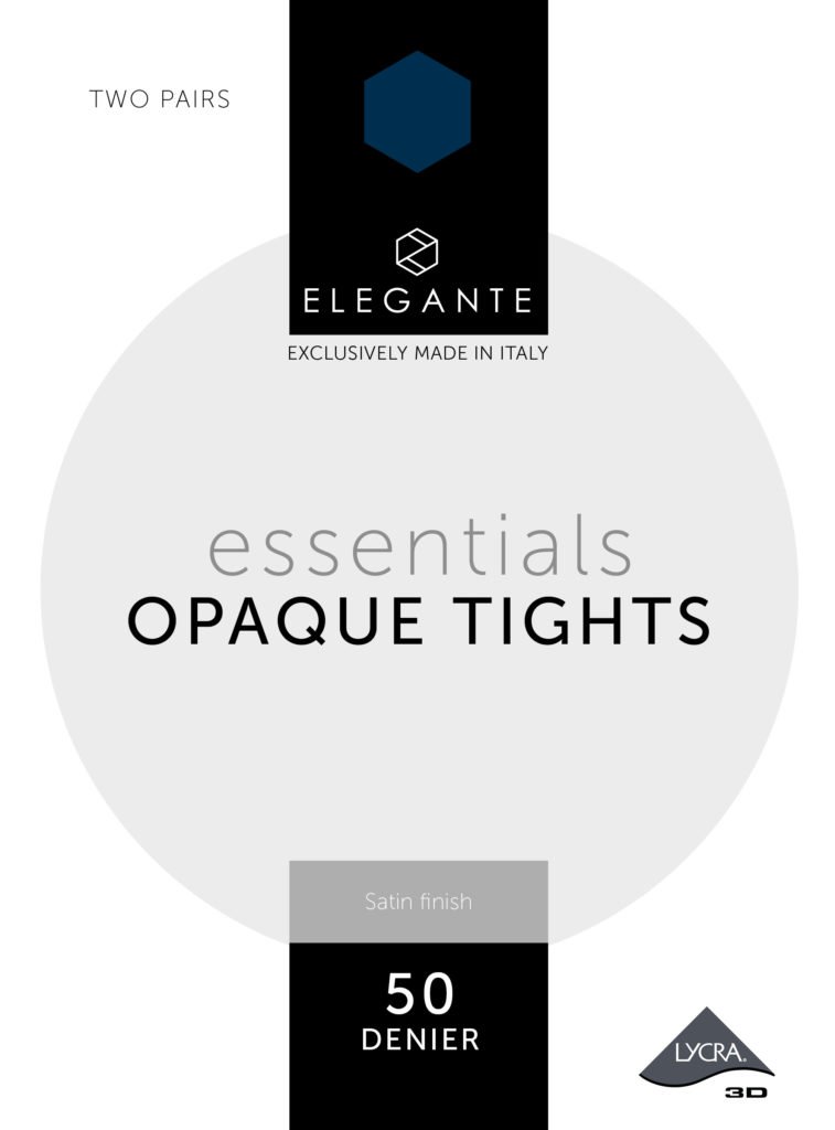 Elegante Essential Opaque 50D Black Tights Size Medium - 2 pairs