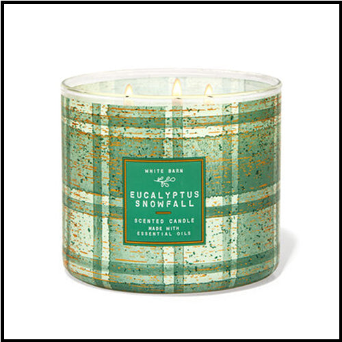 White Barn 3 Wick Candle Eucalyptus Snowfall