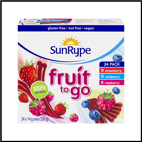 SunRype Fruit To Go Fruit Bars 14g x 24pk