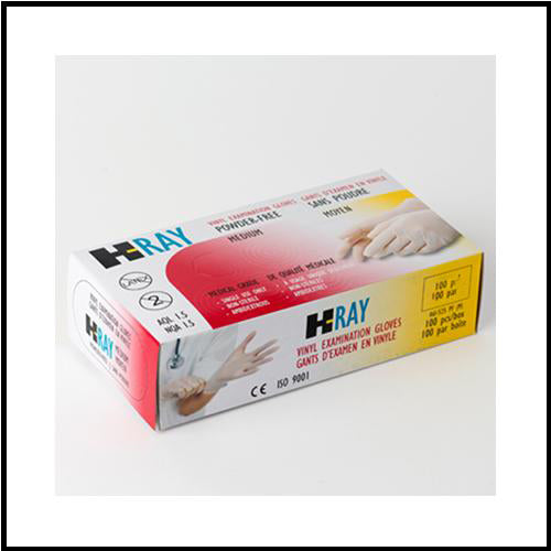 H-Ray Small Disposable Vinyl Gloves 100 box