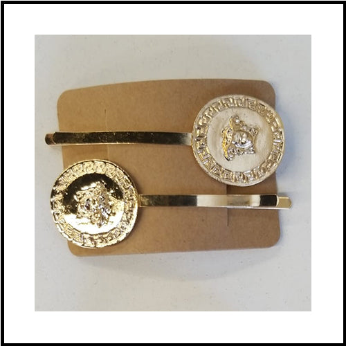 Versace Large Gold Hairclips